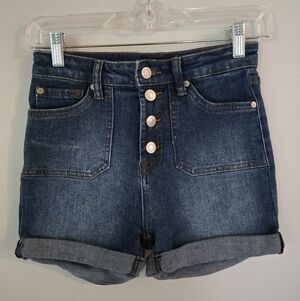 7 For All Mankind Dark Blue High Waist Jean Shorts 12 Girl's EUC